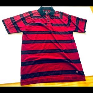 Independent Truck Company Mens Red Polo Shirt Small Skateboarding Stripes Collar